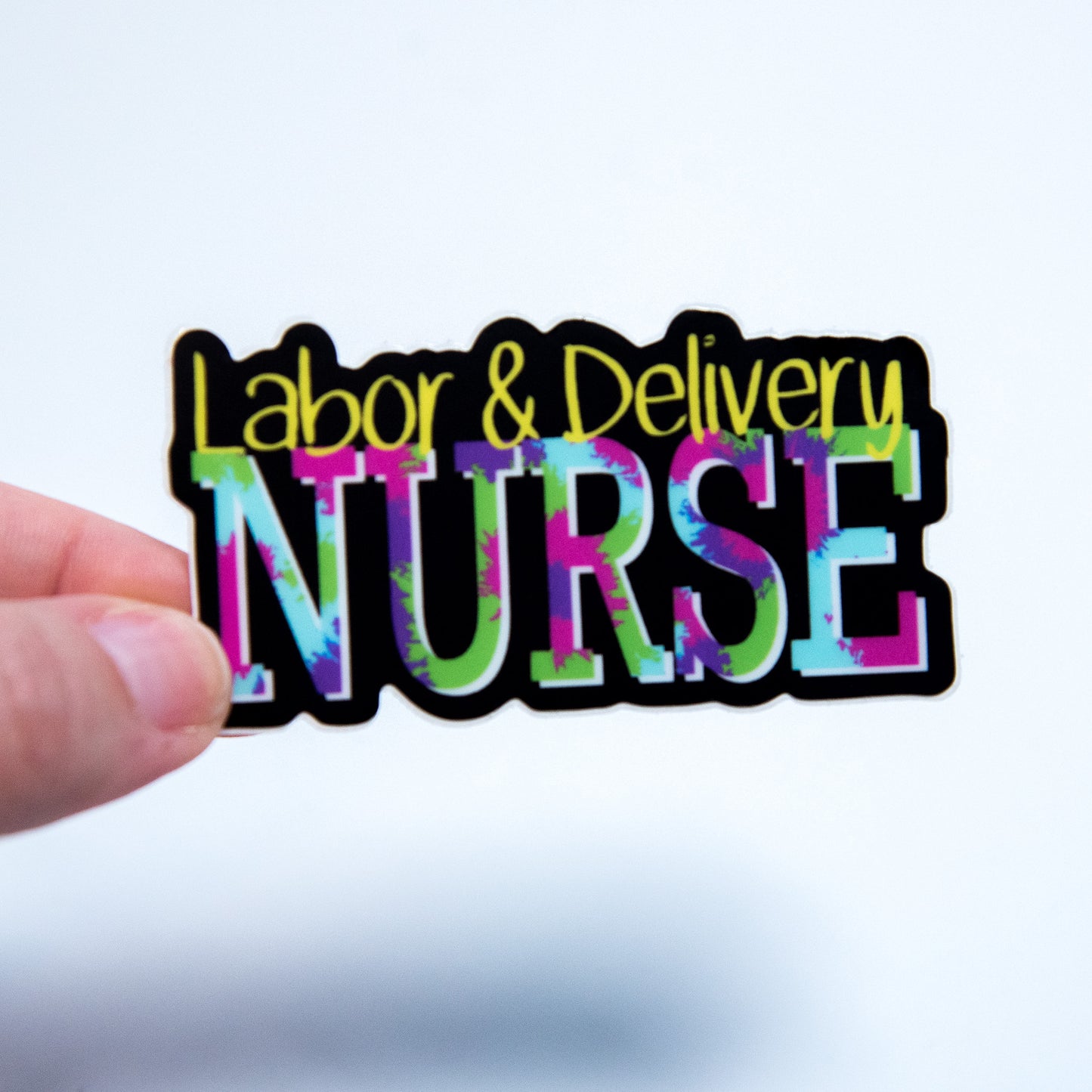 Neon Labor & Delivery Nurse Sticker