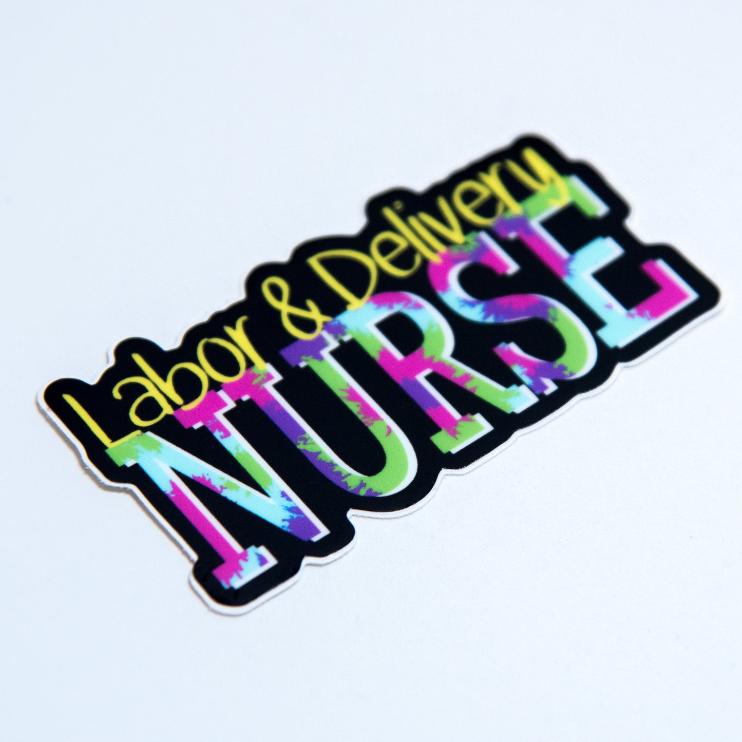Neon Labor & Delivery Nurse Sticker