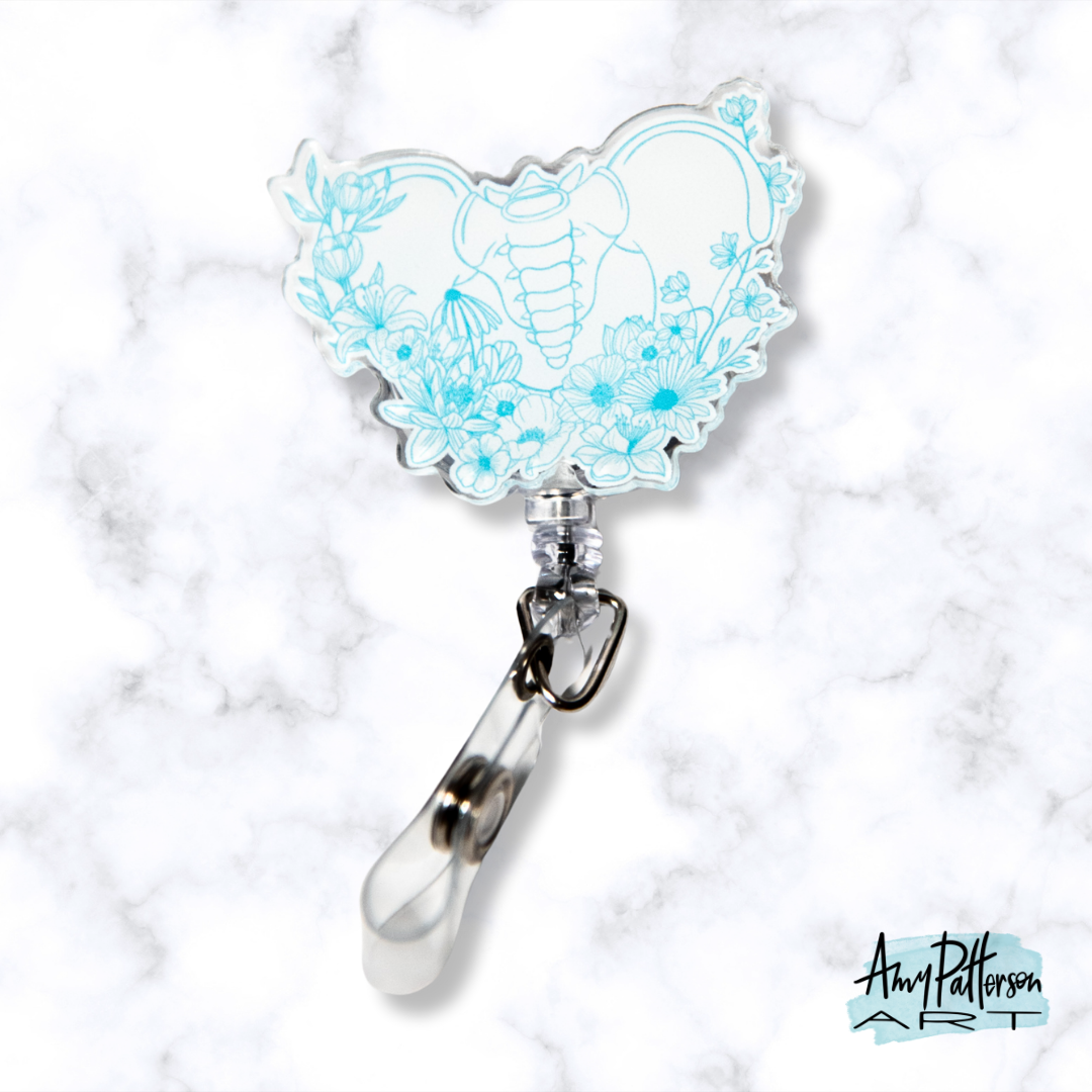 Floral Pelvis Badge Reel