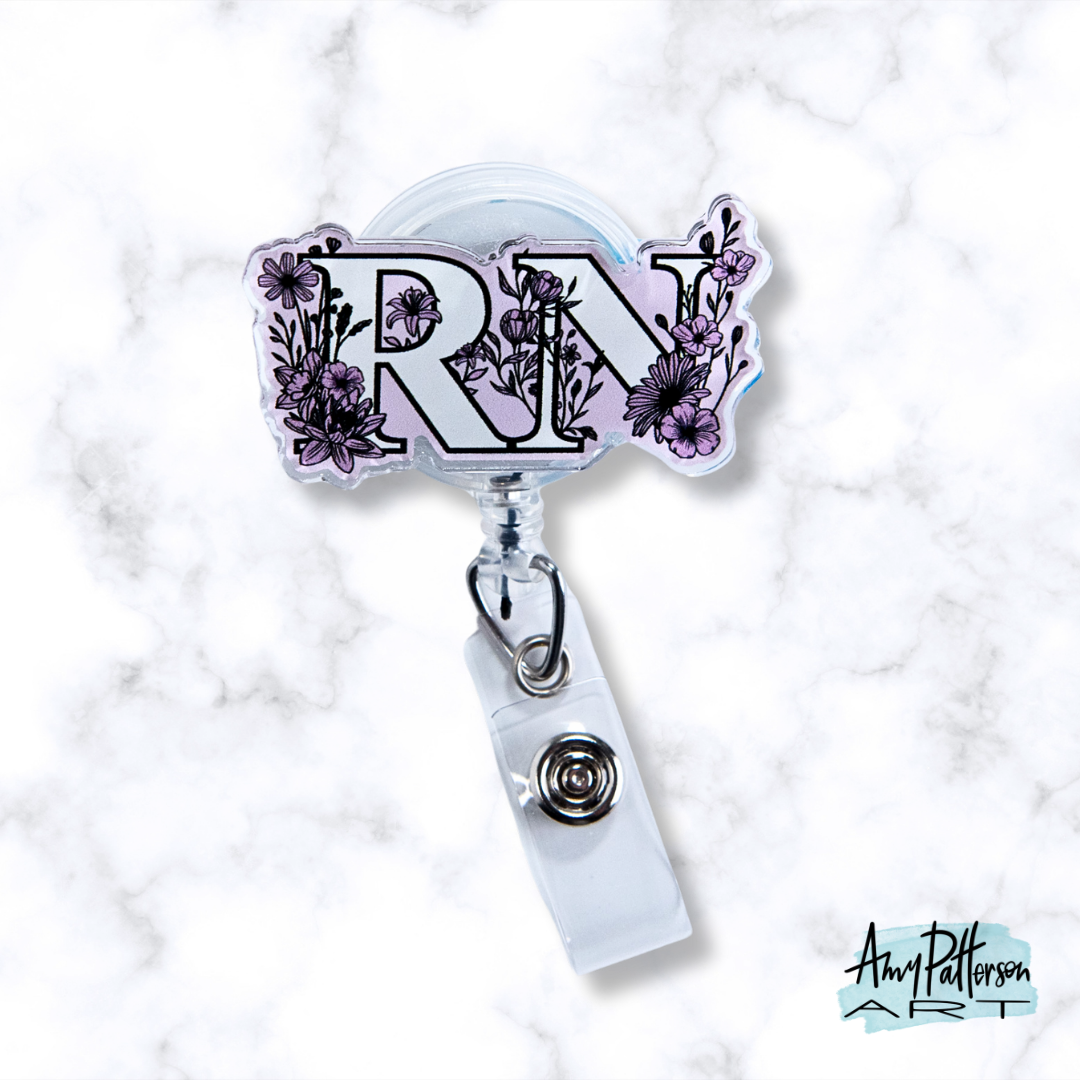RN Floral Badge Reel