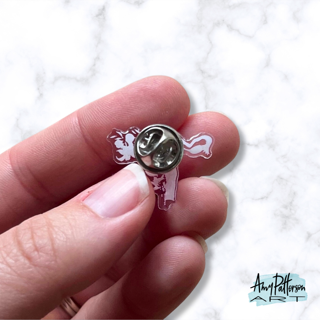 Floral Uterus Acrylic Pin