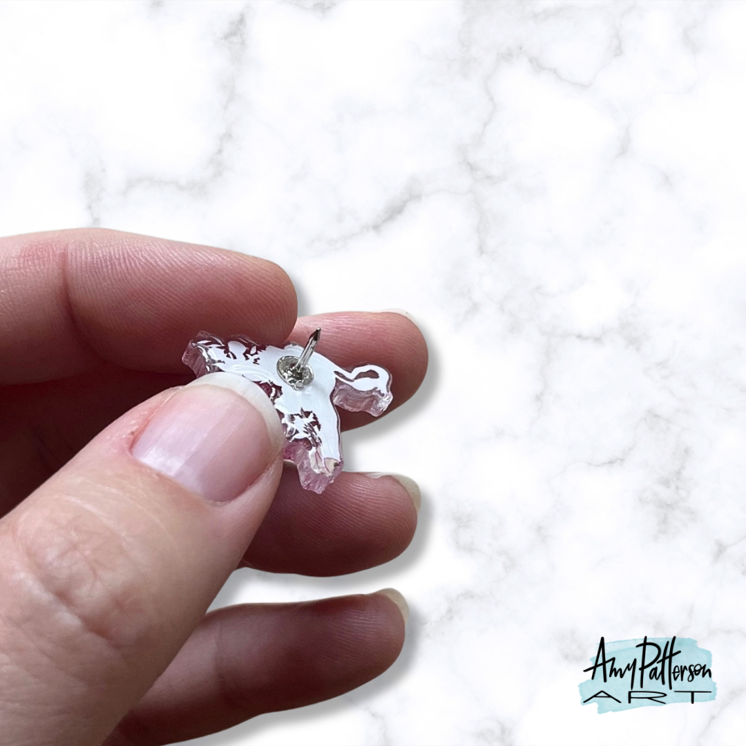 Floral Uterus Acrylic Pin