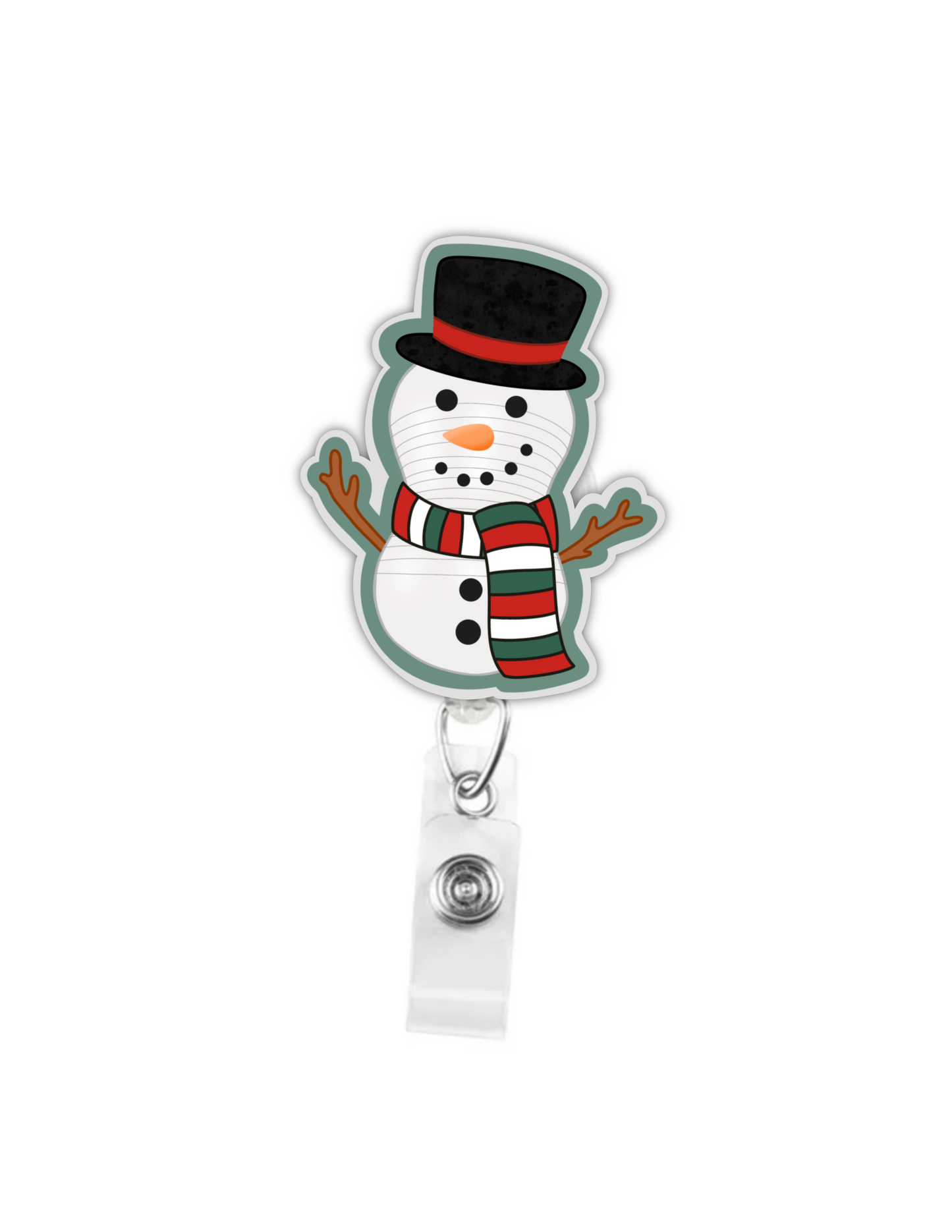Peanut Ball Snowman Badge Reel