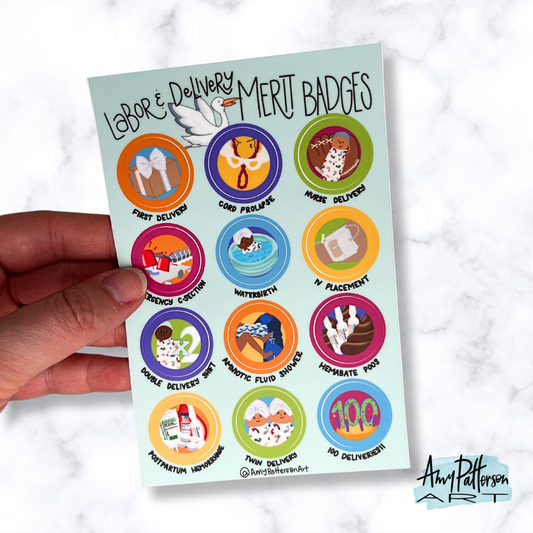 Labor and Delivery Merit Badge Stickers