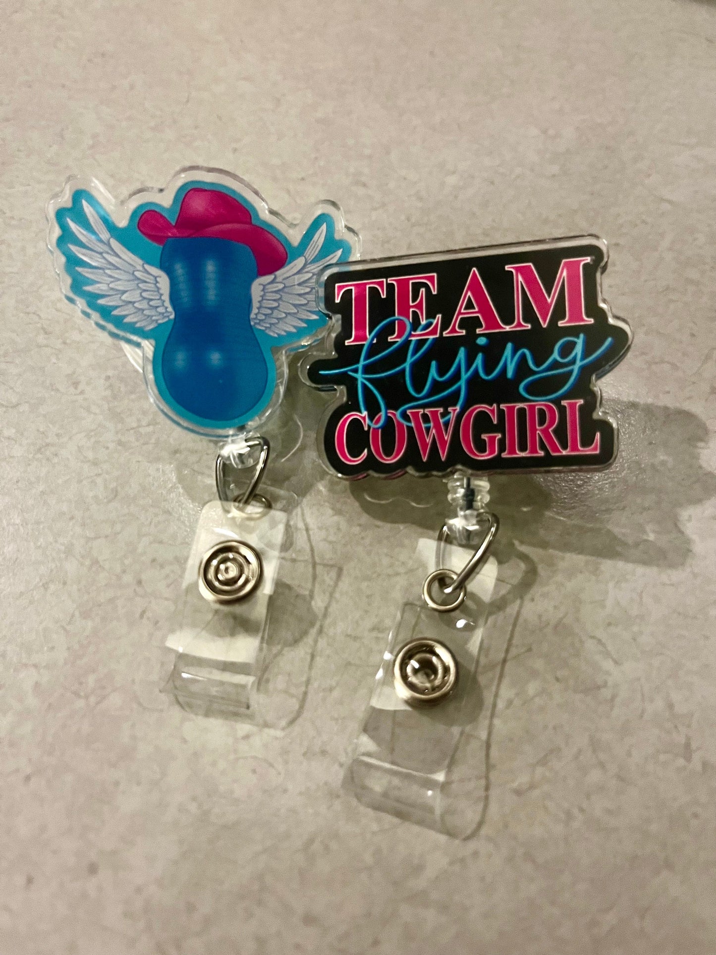 Team Flying Cowgirl Badge Reel