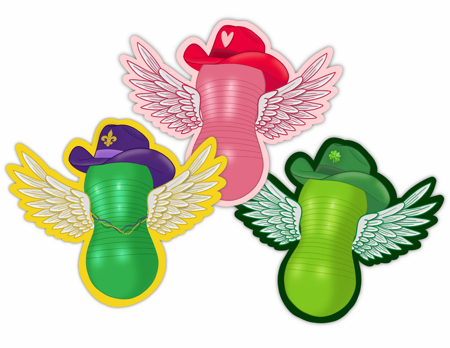 Flying Cowgirl Holiday Stickers