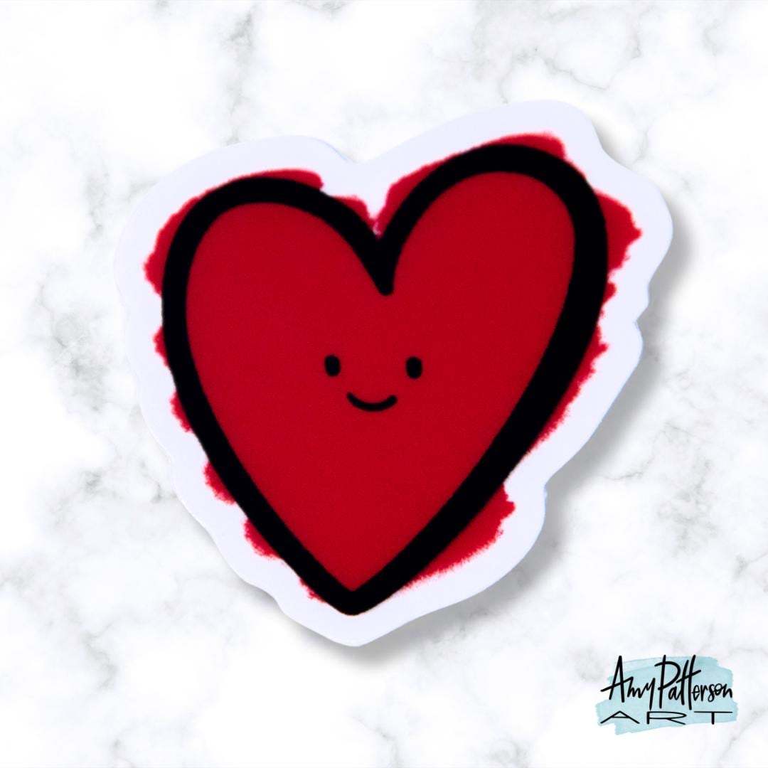 Valentines Day Heart Clear Sticker