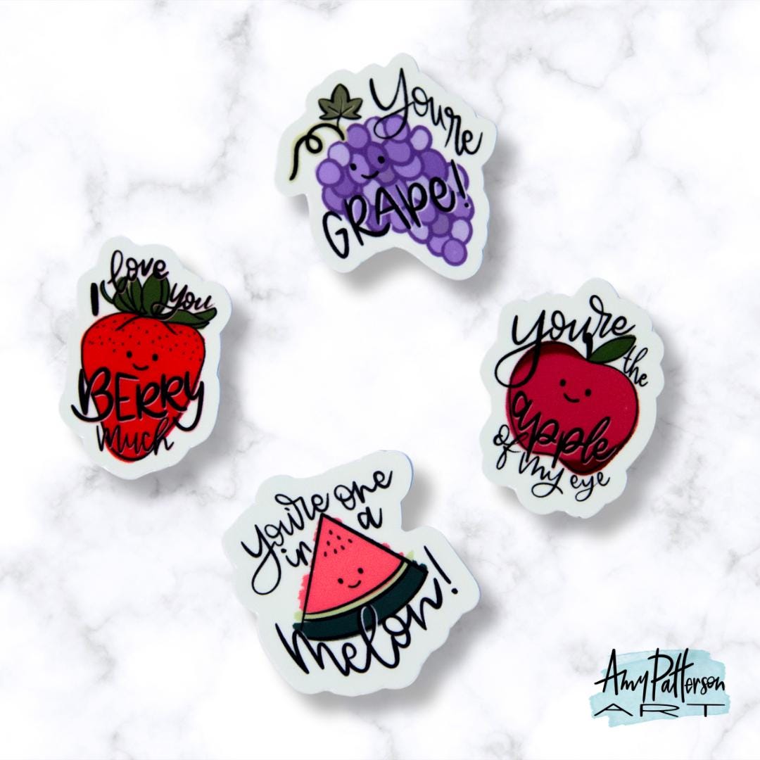 Punny Fruits Sticker 4 Pack
