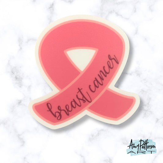 Breast Cancer Ribbon - Clear Sticker