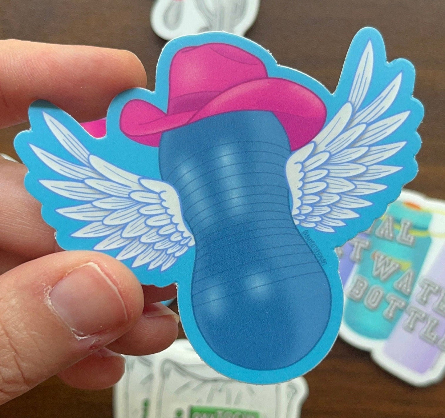 Flying Cowgirl Peanut Ball Sticker