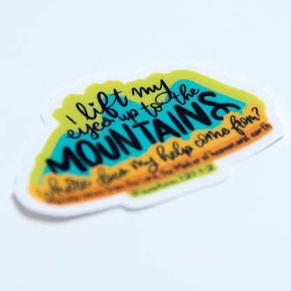 Mountains - Psalm 121:1-2 - Clear Sticker