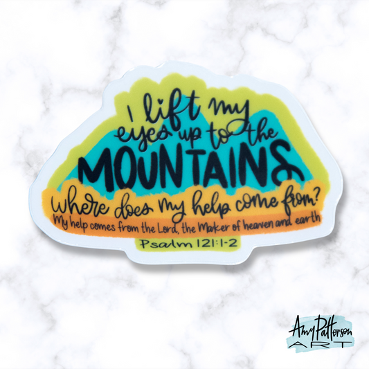 Mountains - Psalm 121:1-2 - Clear Sticker