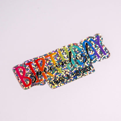 Birthday Specialist Glitter Sticker