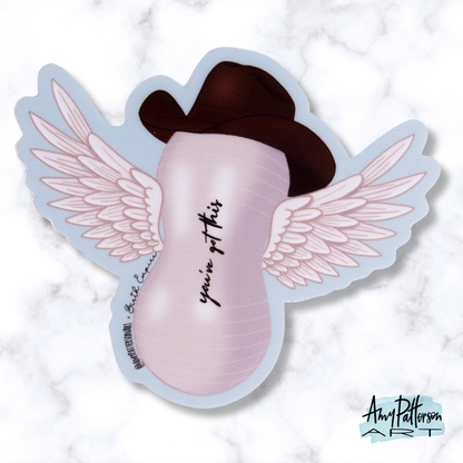 Flying Cowgirl Peanut Ball Sticker -  Positive Affirmations | Birth Empire