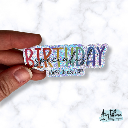 Birthday Specialist Glitter Sticker