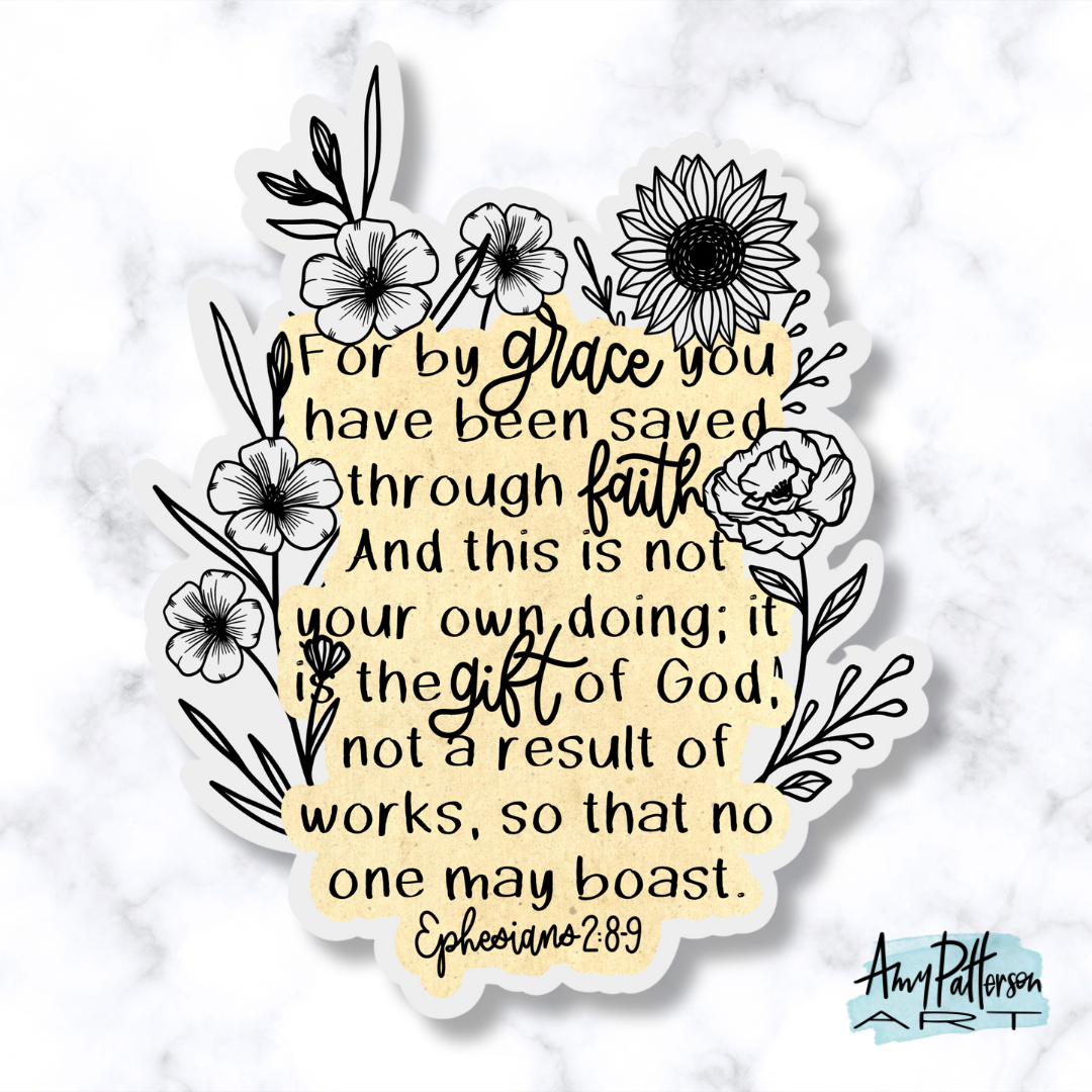 Ephesians 2:8-9 Sticker