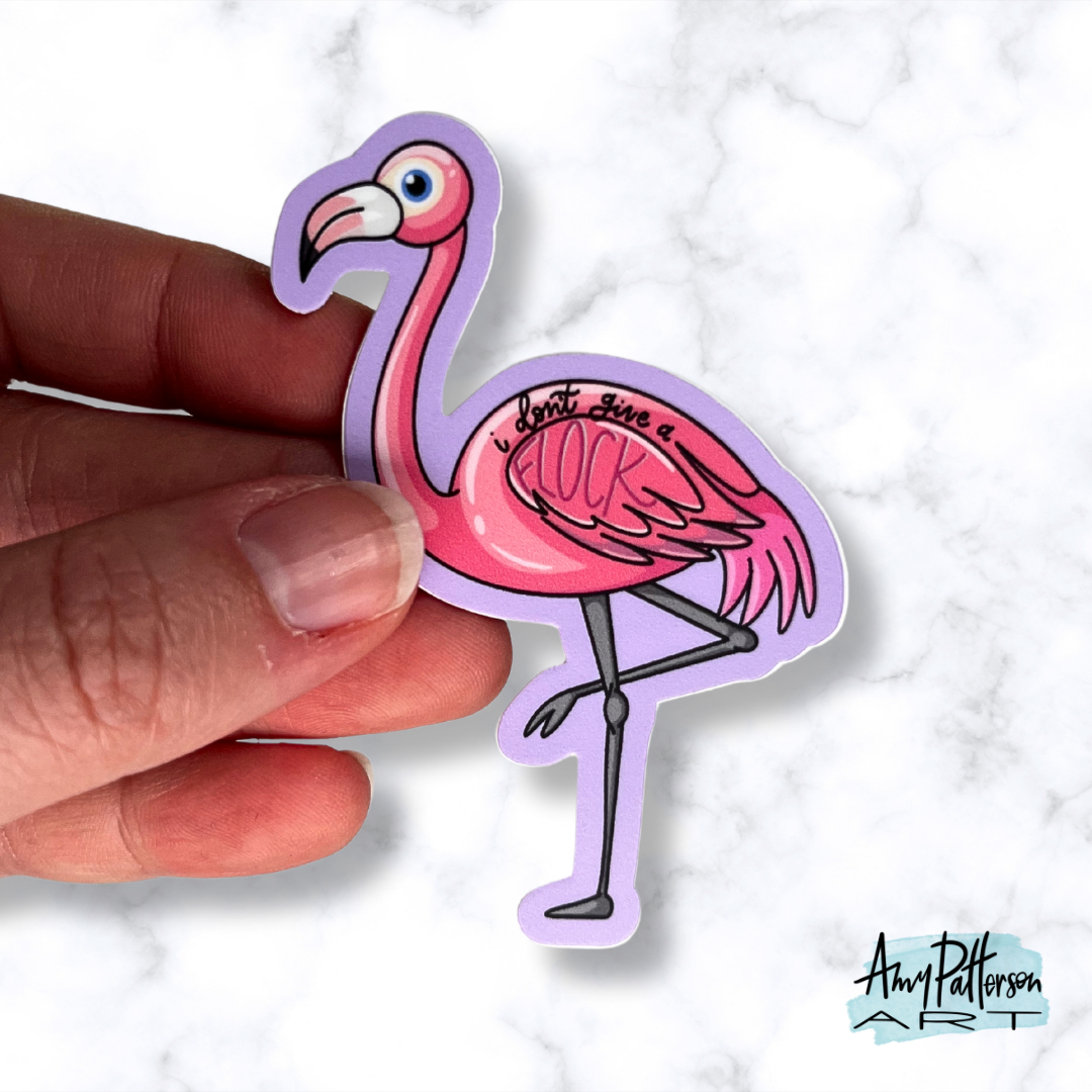 I Don't Give a Flock Flamingo Sticker