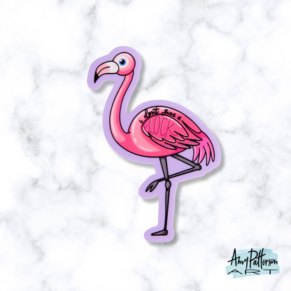 I Don't Give a Flock Flamingo Sticker