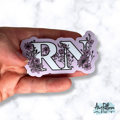 Floral RN Sticker