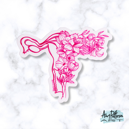 Floral Uterus Sticker