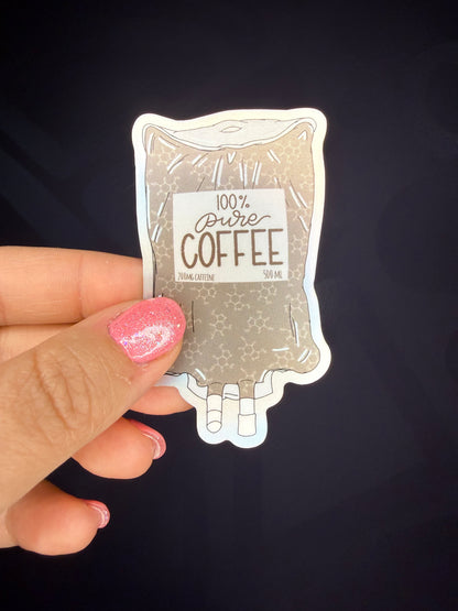 IV Coffee Bag Holographic Sticker