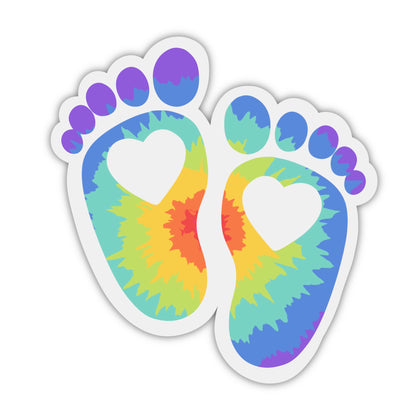 Tie Dye Footprints Clear Sticker