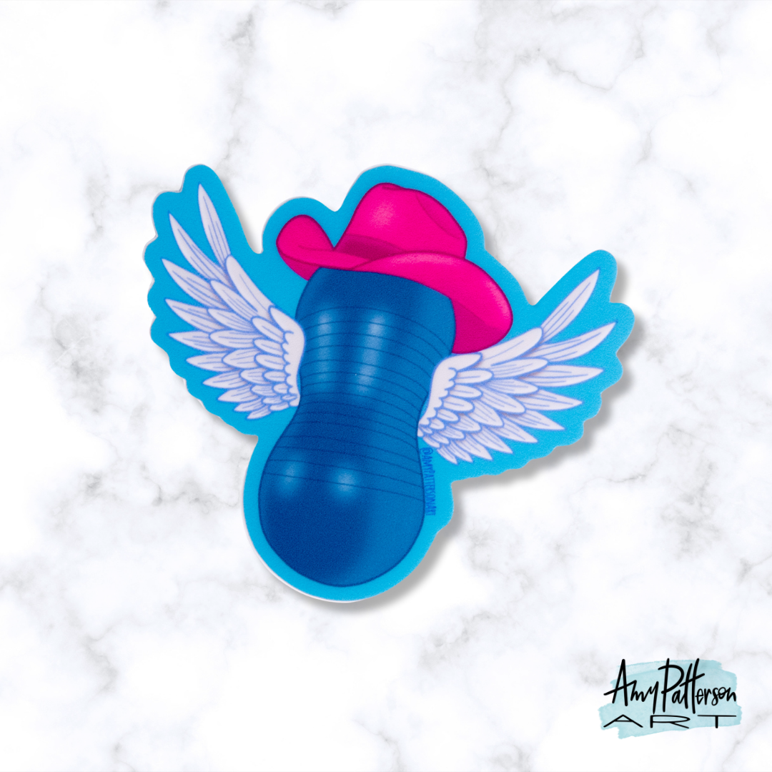 Limited Edition RODEO Flying Cowgirl Peanut Ball Sticker 