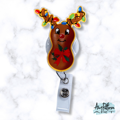 Peanut Ball Reindeer Badge Reel