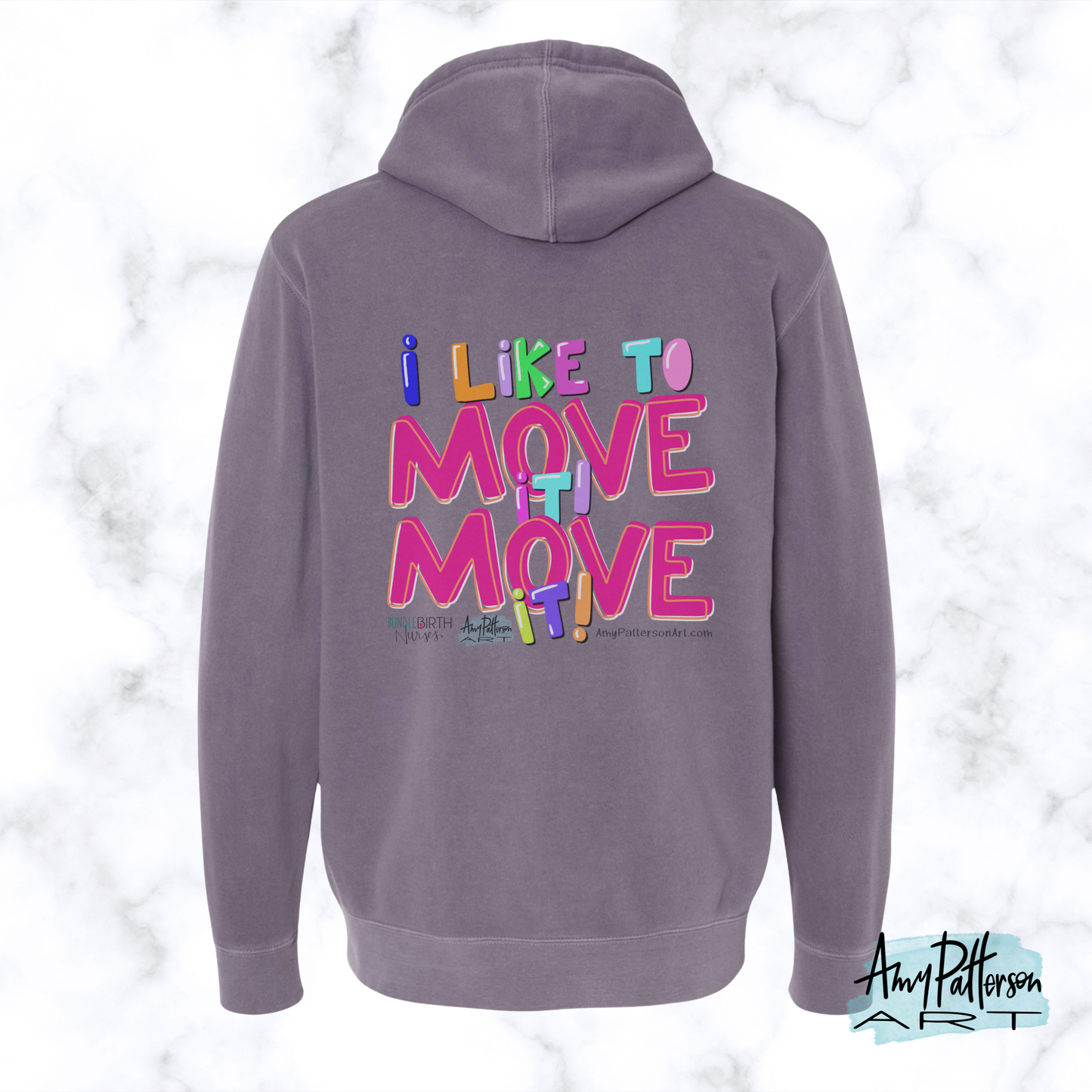 I Like to MOVE It - Plum Hoodie