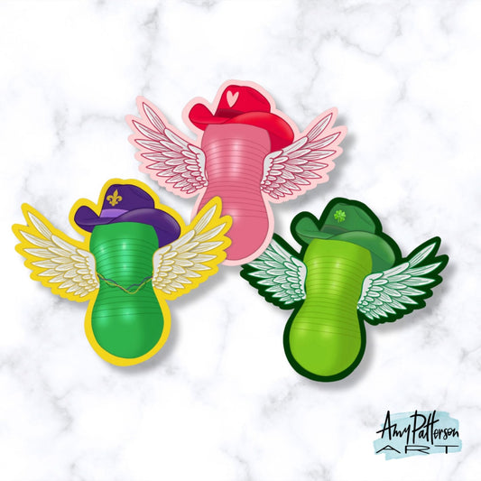 Flying Cowgirl Holiday Stickers