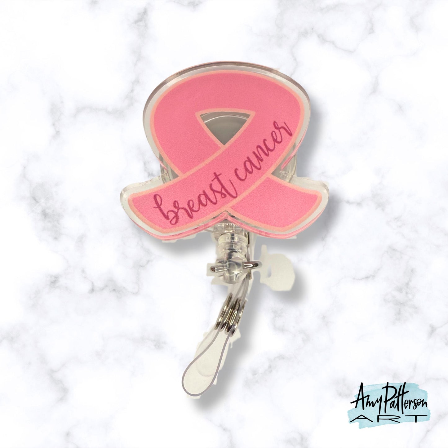 Breast Cancer Ribbon Badge Reel