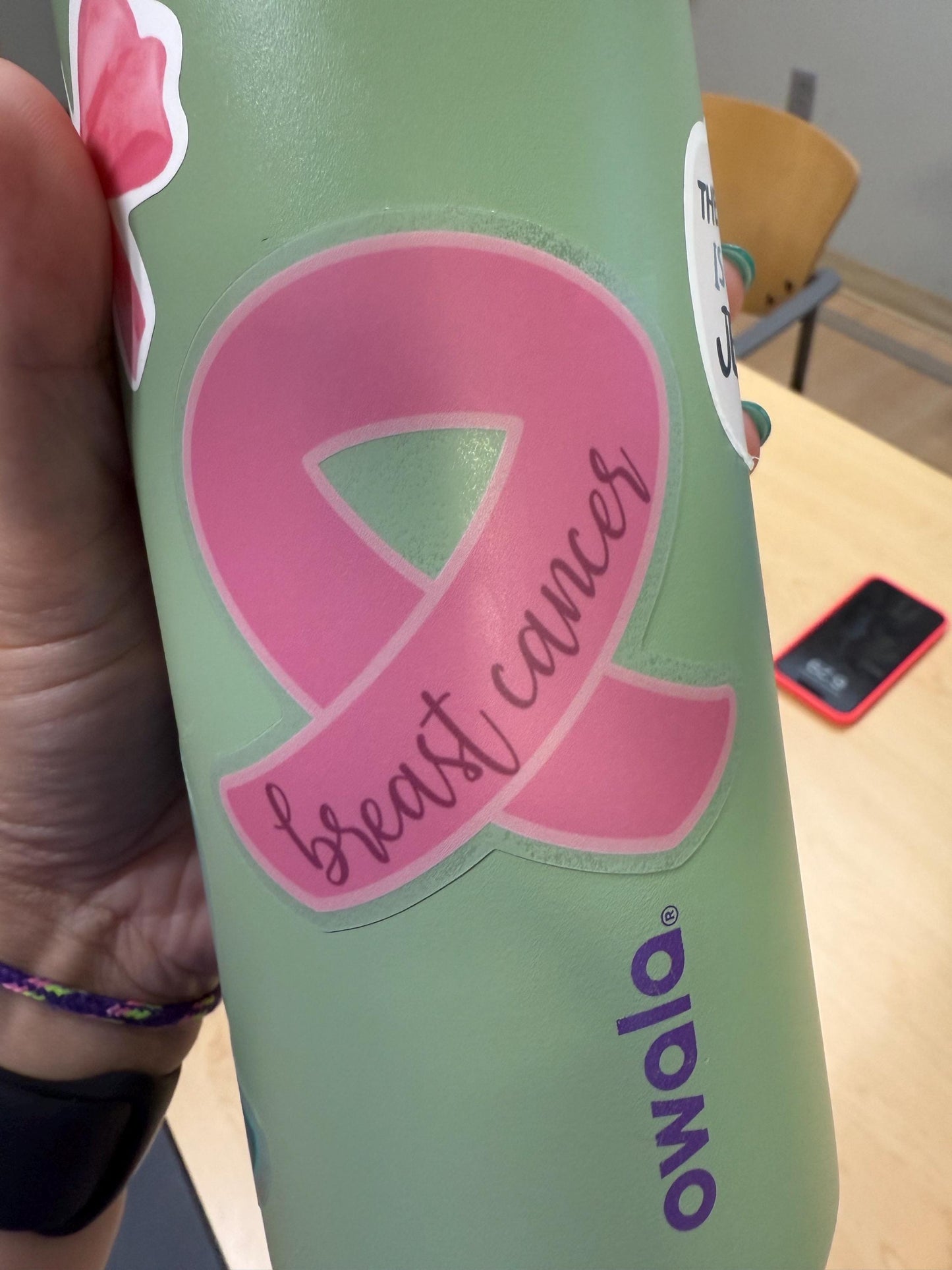 Breast Cancer Ribbon - Clear Sticker