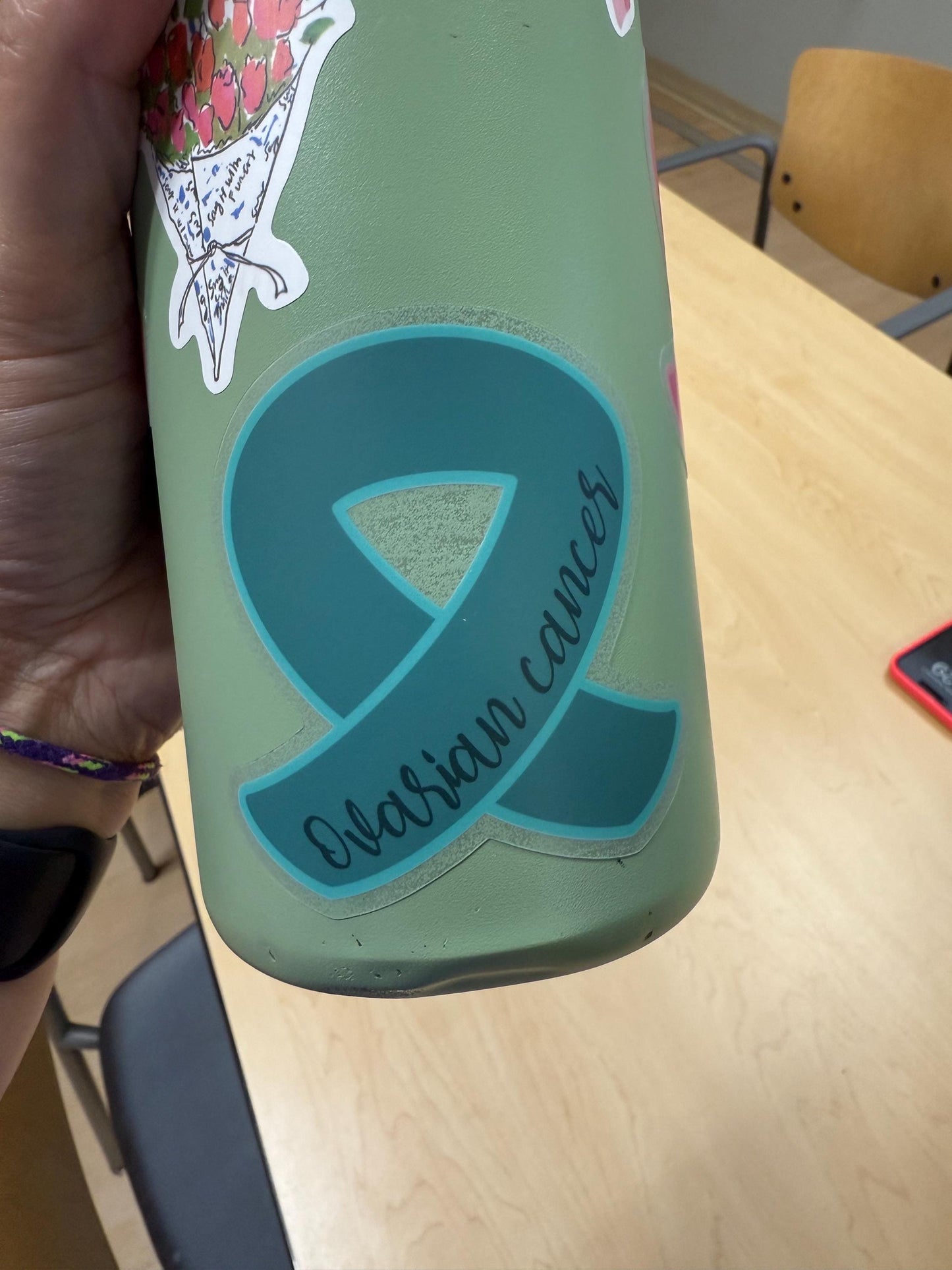 Ovarian Cancer Ribbon - Clear Sticker