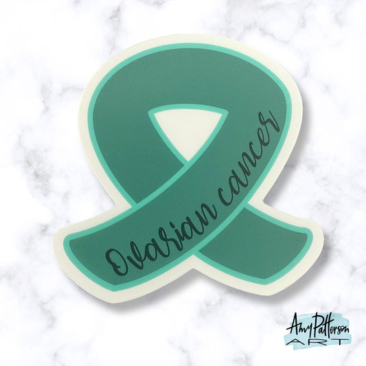 Ovarian Cancer Ribbon - Clear Sticker