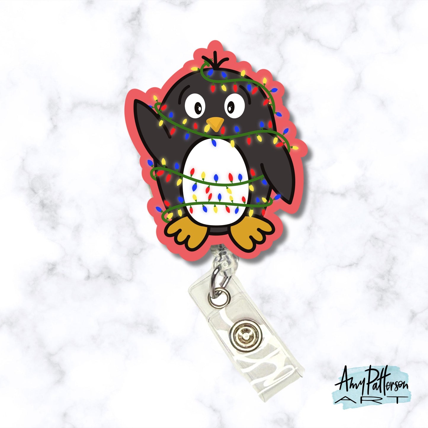 Holidazzle Penguin Acrylic Badge Reel