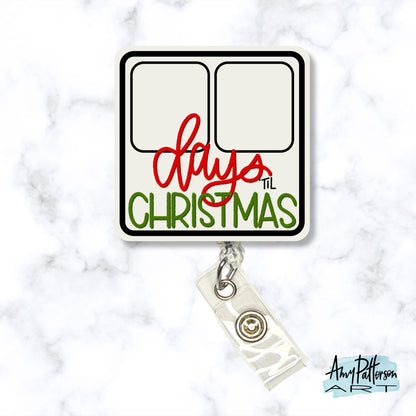 Days 'til Christmas Acrylic Badge Reel