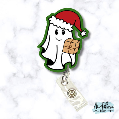 Christmas Ghostie Acrylic Badge Reel