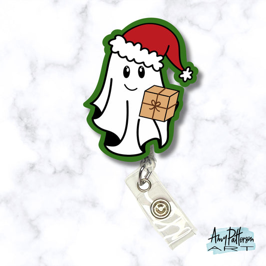 Christmas Ghostie Acrylic Badge Reel