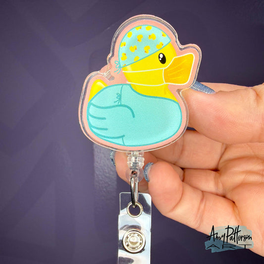 Scrub Duck Badge Reel