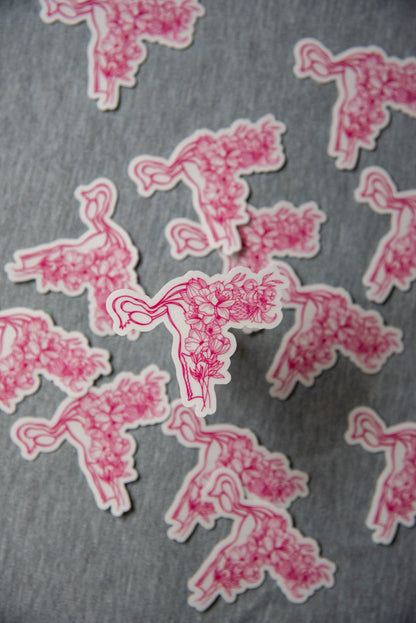 Floral Uterus Sticker