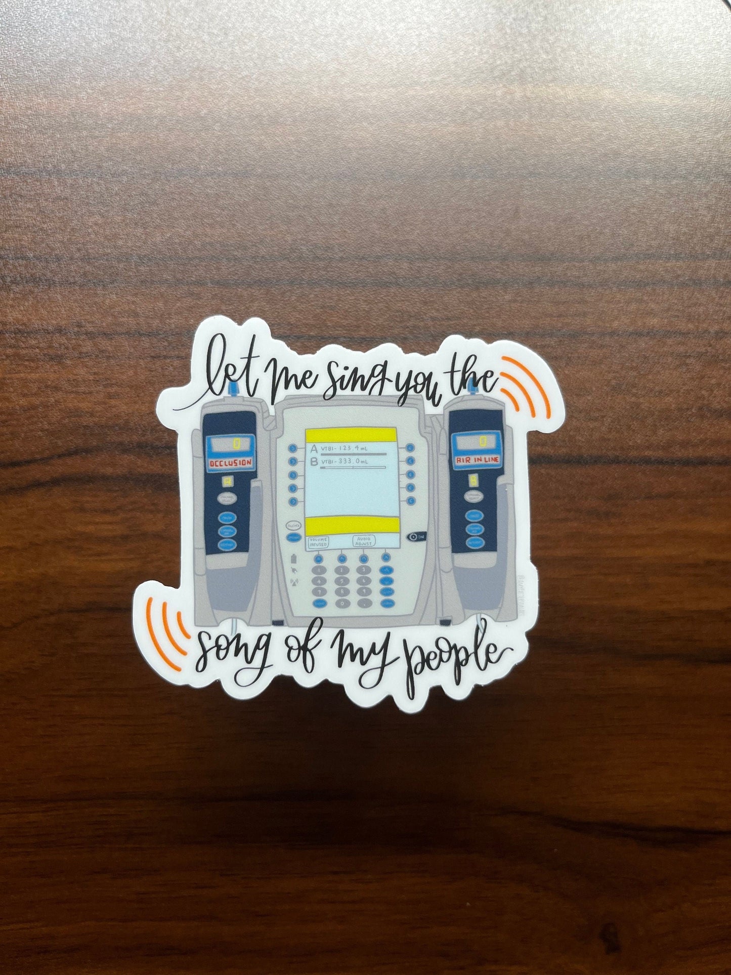 IV Pump Alarm Sticker